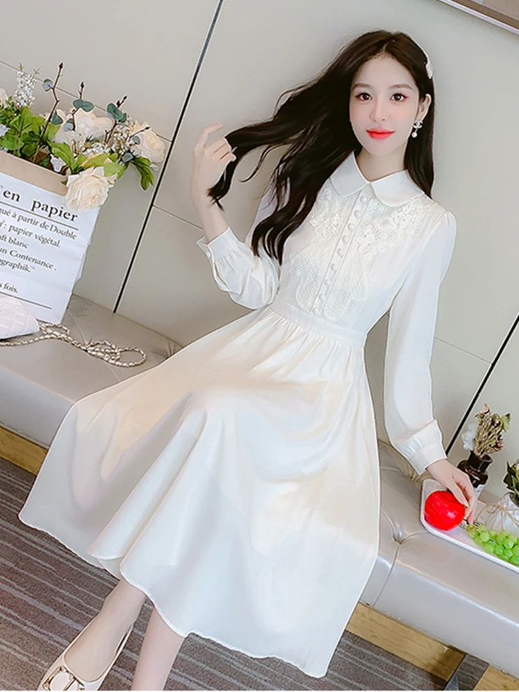 Autumn Spring Women New Elegant Long Sleeve Midi Chiffon Shirt Dress Party Fashion Lady One Piece Robe Clothing
Autumn Spring Women New Elegant Long Sleeve Midi Chiffon Shirt Dress Party Fashion Lady One Piece Robe Clothing