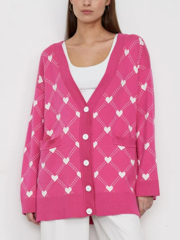 Pink Cardigan for Women Heart Shaped Printing Fashion Cardigans 2023 for Women Autumn and Winter New Long Sleeve Knit Sweater
Pink Cardigan for Women Heart Shaped Printing Fashion Cardigans 2023 for Women Autumn and Winter New Long Sleeve Knit Sweater