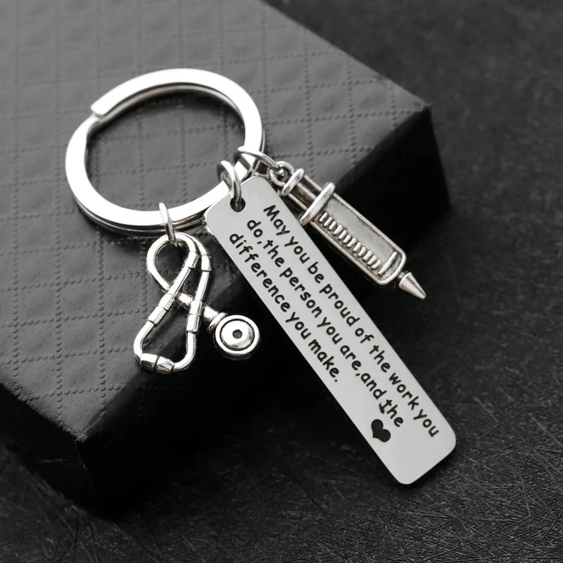 Special Keychains for Nurses Metal Mini Stethoscope Syringe Best Wishes Pendant Gift for Medical Workers Hospital Supplies
Special Keychains for Nurses Metal Mini Stethoscope Syringe Best Wishes Pendant Gift for Medical Workers Hospital Supplies