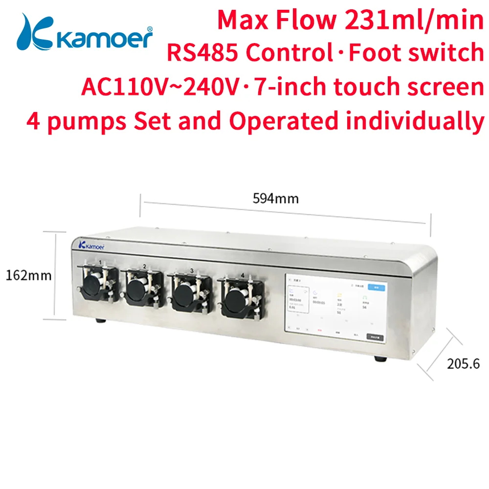 Kamoer NP04-KCS Peristaltic Pump AC100V-220V Wifi Intelligent Automatic Circulating Dosing Pump with 7 Inch Touch Screen
Kamoer NP04-KCS Peristaltic Pump AC100V-220V Wifi Intelligent Automatic Circulating Dosing Pump with 7 Inch Touch Screen