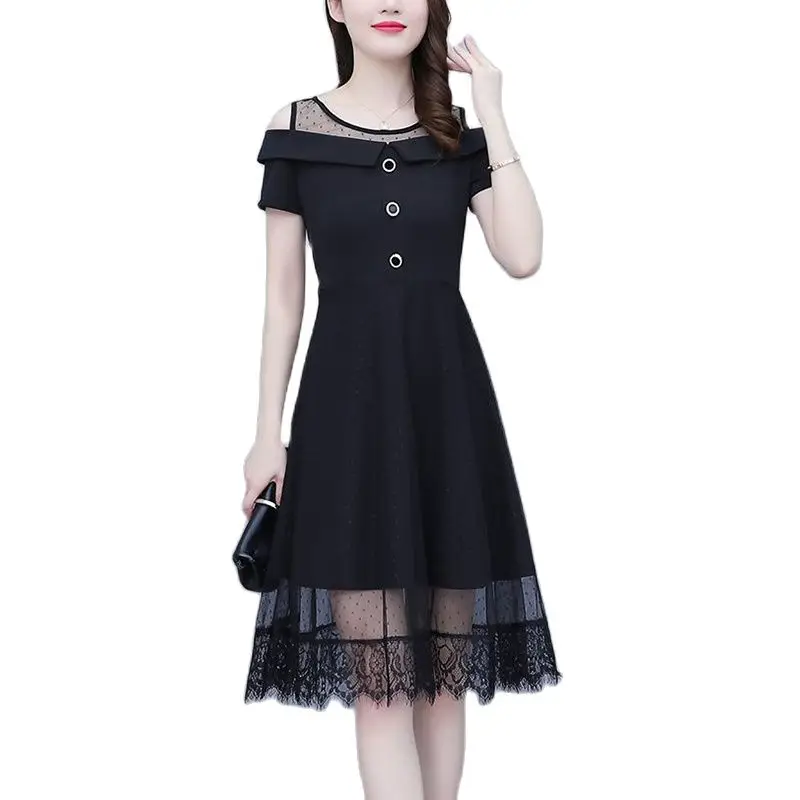 Summer Fashion Ladies Dress 2023 New Loose Elegant Mesh Offtheshoulder High-end Femininity Large Size Fat Mm Slim Slim Skirt Tid
Summer Fashion Ladies Dress 2023 New Loose Elegant Mesh Offtheshoulder High-end Femininity Large Size Fat Mm Slim Slim Skirt Tid