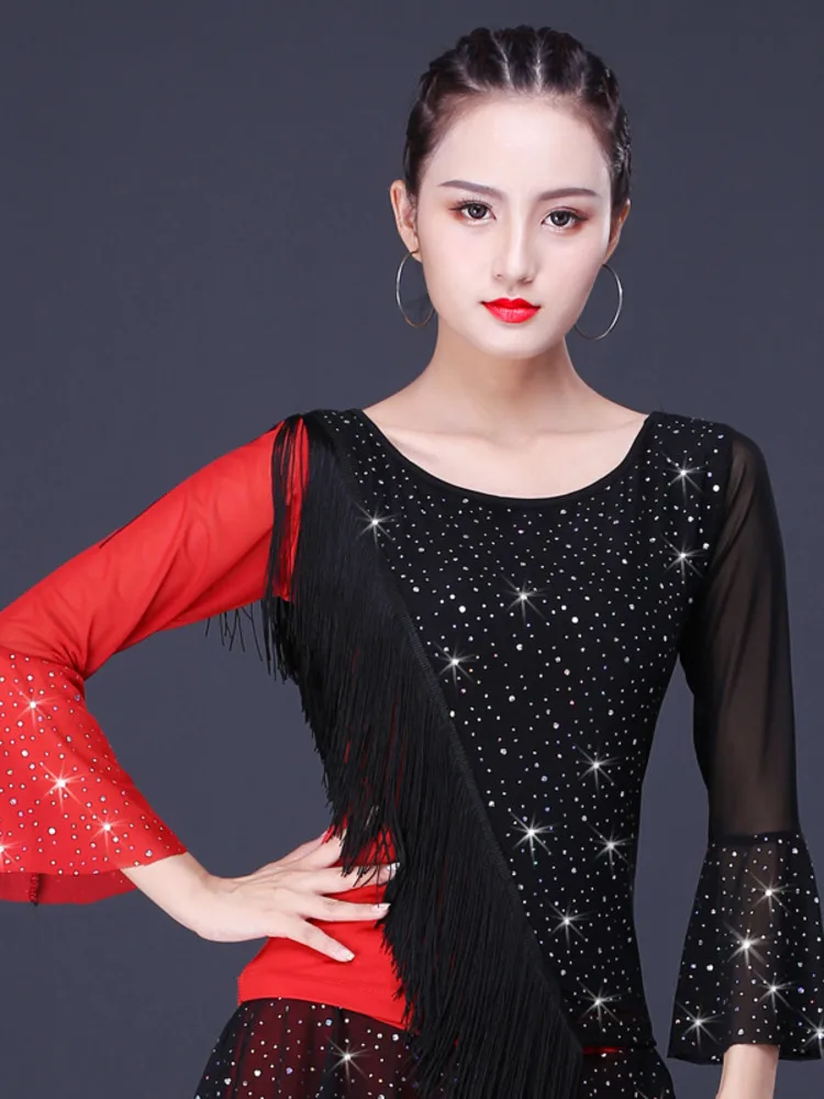 Women Latin Dance Tops Fashion Sexy Mesh Shirt Practice Clothes 2022 New Ballroom Dancing Profession Performance Female Clothing
Women Latin Dance Tops Fashion Sexy Mesh Shirt Practice Clothes 2022 New Ballroom Dancing Profession Performance Female Clothing