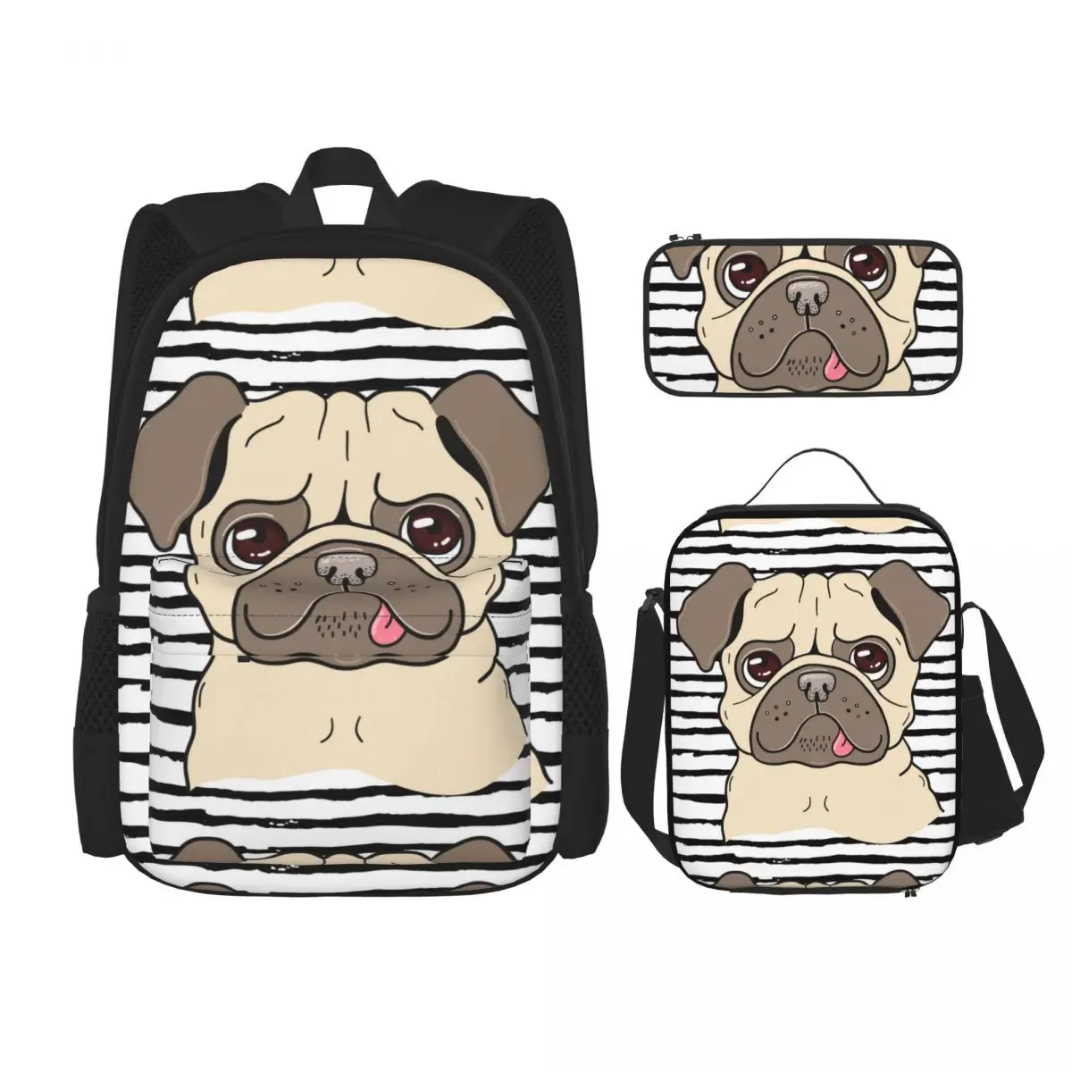 3 Pcs Set Children's Backpacks School Bag for Girls Schoolbags Lunchbox School Child With Pencil Case Funny Happy Pug Dog
3 Pcs Set Children's Backpacks School Bag for Girls Schoolbags Lunchbox School Child With Pencil Case Funny Happy Pug Dog