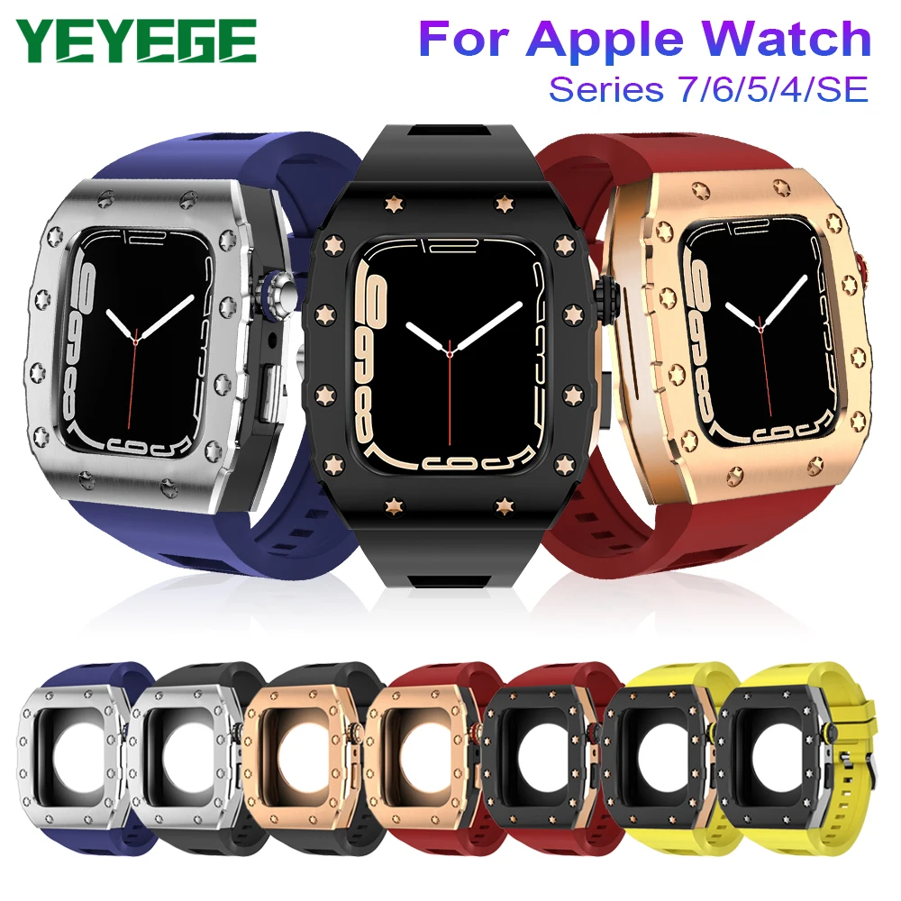 Luxury Modification Kit for Apple Watch Band Case Cover for IWatch Series 8 7 6 5 4 SE Mens Silicone Strap Metal Set 44mm 45mm
Luxury Modification Kit for Apple Watch Band Case Cover for IWatch Series 8 7 6 5 4 SE Mens Silicone Strap Metal Set 44mm 45mm