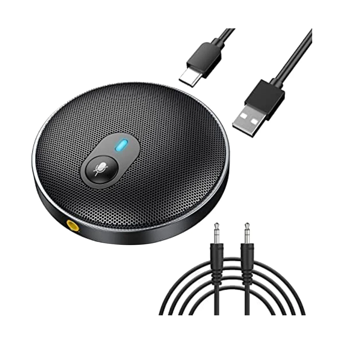 

Микрофон для видеоконференций 360 °, Круглый микрофон для конференц-связи с голосовым распознаванием для Windows 7/8/10, OS, Linux