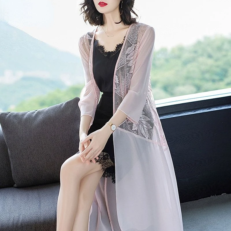 Shawl Chiffon Sun Protection Clothing Loose Lace Long Cardigan Embroidery Cape Pretty Outer Wear For Women Party Dress Cape B85
Shawl Chiffon Sun Protection Clothing Loose Lace Long Cardigan Embroidery Cape Pretty Outer Wear For Women Party Dress Cape B85
