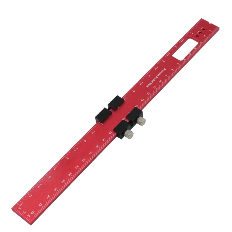 

Slide Stop Marking Ruler Metric Inch Measuring Working Scribing Ruler Gift