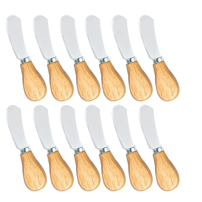 12 Pcs Cheese Spreader Butter Spreader Knives With Wood Handle Sandwich Cream Cheese Cake Condiment Knife Set, 4.9 Inch
12 Pcs Cheese Spreader Butter Spreader Knives With Wood Handle Sandwich Cream Cheese Cake Condiment Knife Set, 4.9 Inch