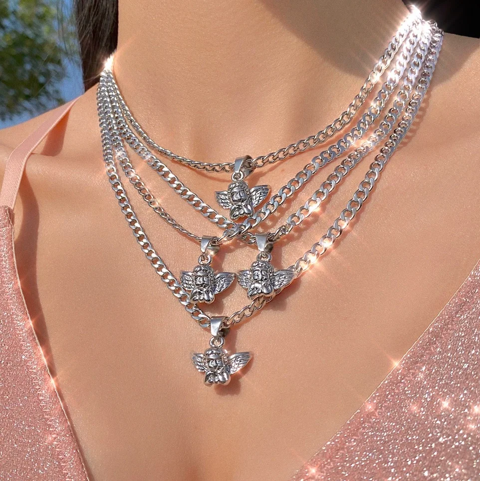 Wind ins earth cool bungee shape angel pendant accessories personality dark pendant necklace men and women trend
Wind ins earth cool bungee shape angel pendant accessories personality dark pendant necklace men and women trend