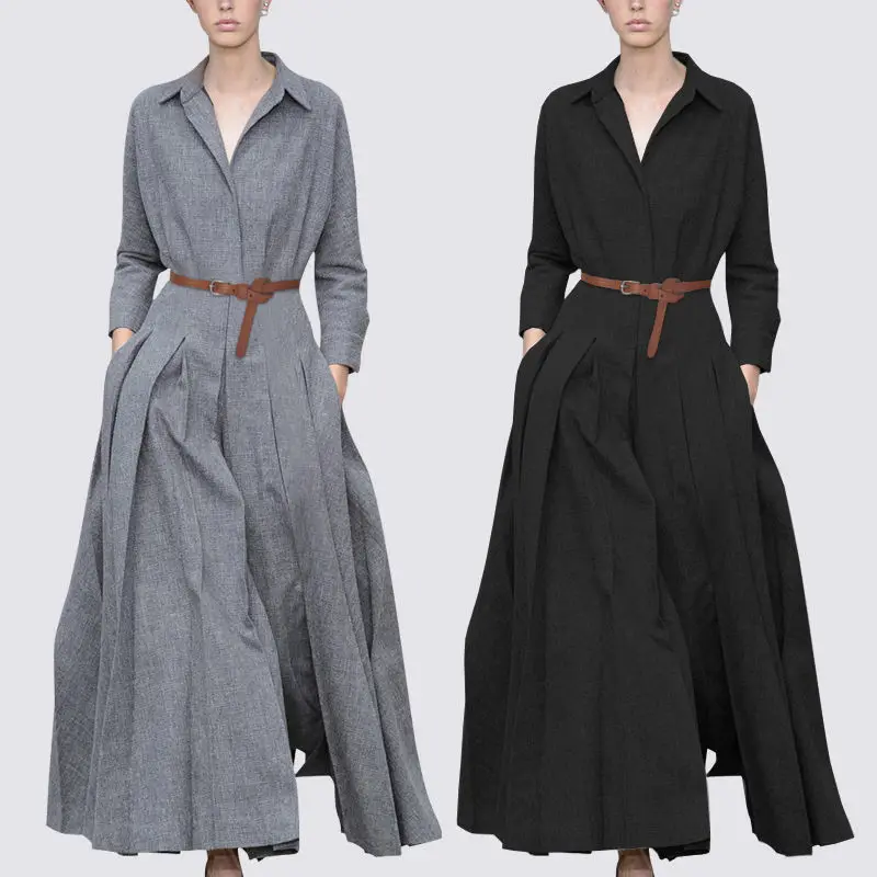 VANOVICH 2022 Spring New Shirts Dress Folds Fashion Sashes Polo Neck Solid Ankle-Length Temperament Oversized A-LINE Dress
VANOVICH 2022 Spring New Shirts Dress Folds Fashion Sashes Polo Neck Solid Ankle-Length Temperament Oversized A-LINE Dress