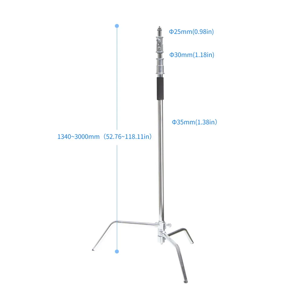 Adjustable Reflector Stand C Stand Metal with 50"/128cm Holding Arm and 2 Pieces Grip Head for Studio
Adjustable Reflector Stand C Stand Metal with 50"/128cm Holding Arm and 2 Pieces Grip Head for Studio