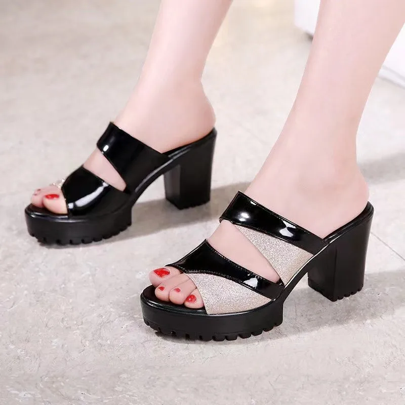 Summer 2023 new thick soled black thick high-heeled sandals for women fashionable Peep-toe shoe
Summer 2023 new thick soled black thick high-heeled sandals for women fashionable Peep-toe shoe