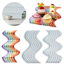 DIY Wavy Wall Tiles Epoxy Resin Mold Rainbow Brick Kitchen Bathroom Bar Background Wall Tiles Silicone Mould Home Decoration
