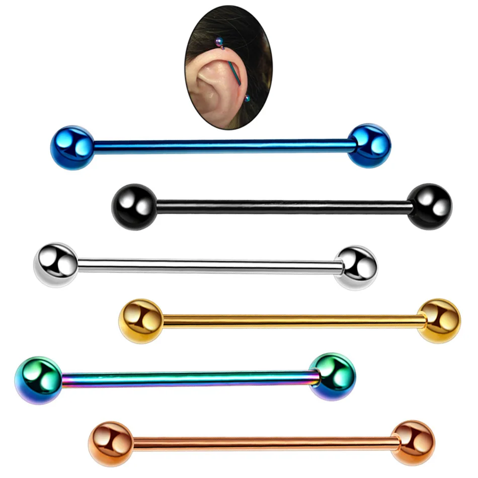 2pcs Long Industrial Barbell Rings 14G Surgical Steel Straight Barbell Bar Ear Tragus Helix Ear Piercings Body Women Jewelry
2pcs Long Industrial Barbell Rings 14G Surgical Steel Straight Barbell Bar Ear Tragus Helix Ear Piercings Body Women Jewelry