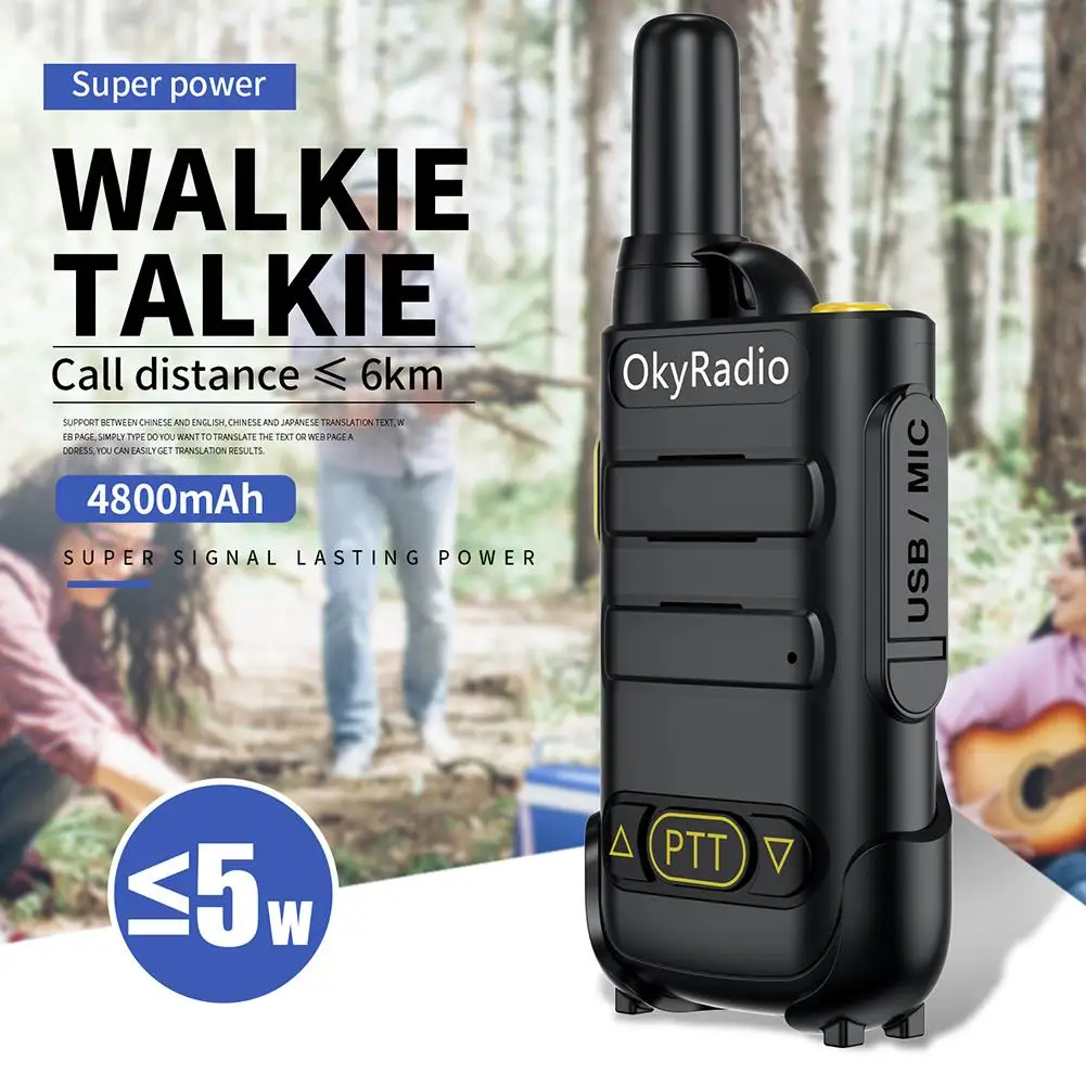 2 pcs H3 5w Wireless Civil Mini Walkie-talkie 6km 4800mah Battery 400-470mhz Portable Waterproof Work Intercom
2 pcs H3 5w Wireless Civil Mini Walkie-talkie 6km 4800mah Battery 400-470mhz Portable Waterproof Work Intercom