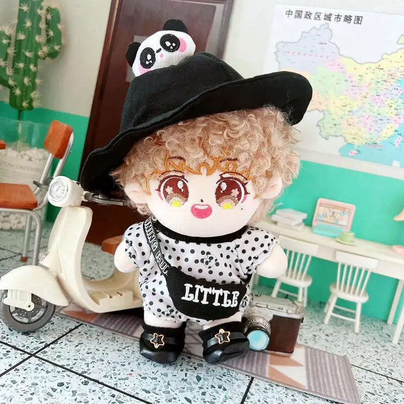 20CM Doll Clothes Set:Panda Hat+Jumpsuits+Bag+Shorts Skzoo Plush Dolls Accessories Generation Kpop EXO idol Dolls Gift DIY Toys
20CM Doll Clothes Set:Panda Hat+Jumpsuits+Bag+Shorts Skzoo Plush Dolls Accessories Generation Kpop EXO idol Dolls Gift DIY Toys