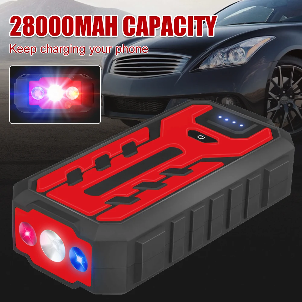 28000mAh Car Battery Jump Starter Portable Emergency 12V Car Battery Booster 15V/1A Dual USB Wireless Charging LED Flashlight
28000mAh Car Battery Jump Starter Portable Emergency 12V Car Battery Booster 15V/1A Dual USB Wireless Charging LED Flashlight