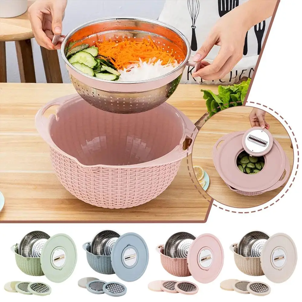 Household Kitchen Double-layer Stainless Steel Drainage Basket Vegetable Cleaning And Fruit Basin Handle, With X1R9
Household Kitchen Double-layer Stainless Steel Drainage Basket Vegetable Cleaning And Fruit Basin Handle, With X1R9
