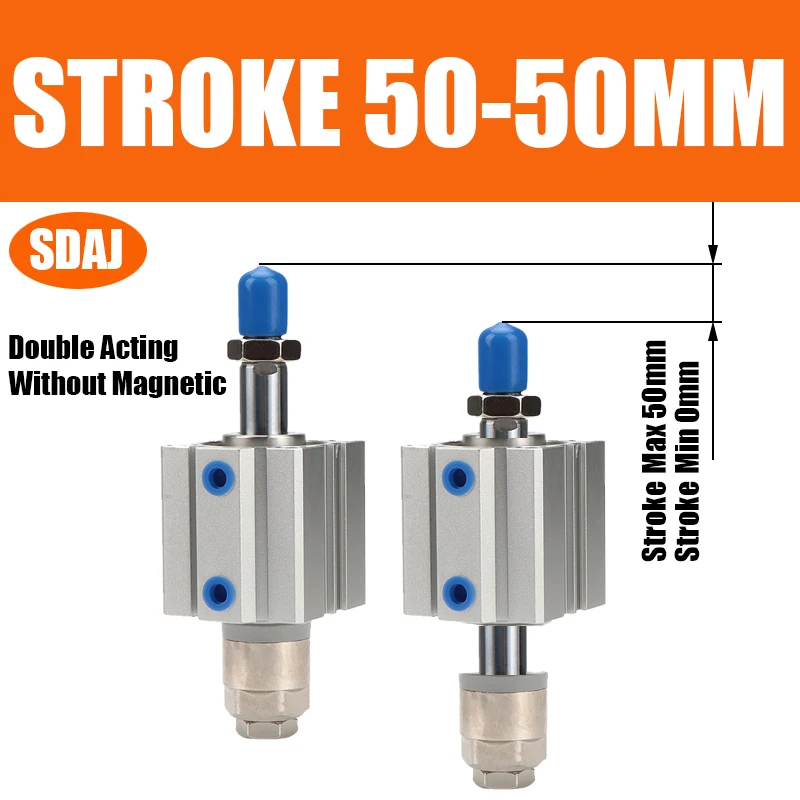 SDAJ20/25/32/40/50/63/80/100 Поршень двойного действия из алюминиевого сплава с регулируемым ходом Компактный тонкий воздушный пневматический цилиндр
SDAJ20/25/32/40/50/63/80/100 Поршень двойного действия из алюминиевого сплава с регулируемым ходом Компактный тонкий воздушный пневматический цилиндр