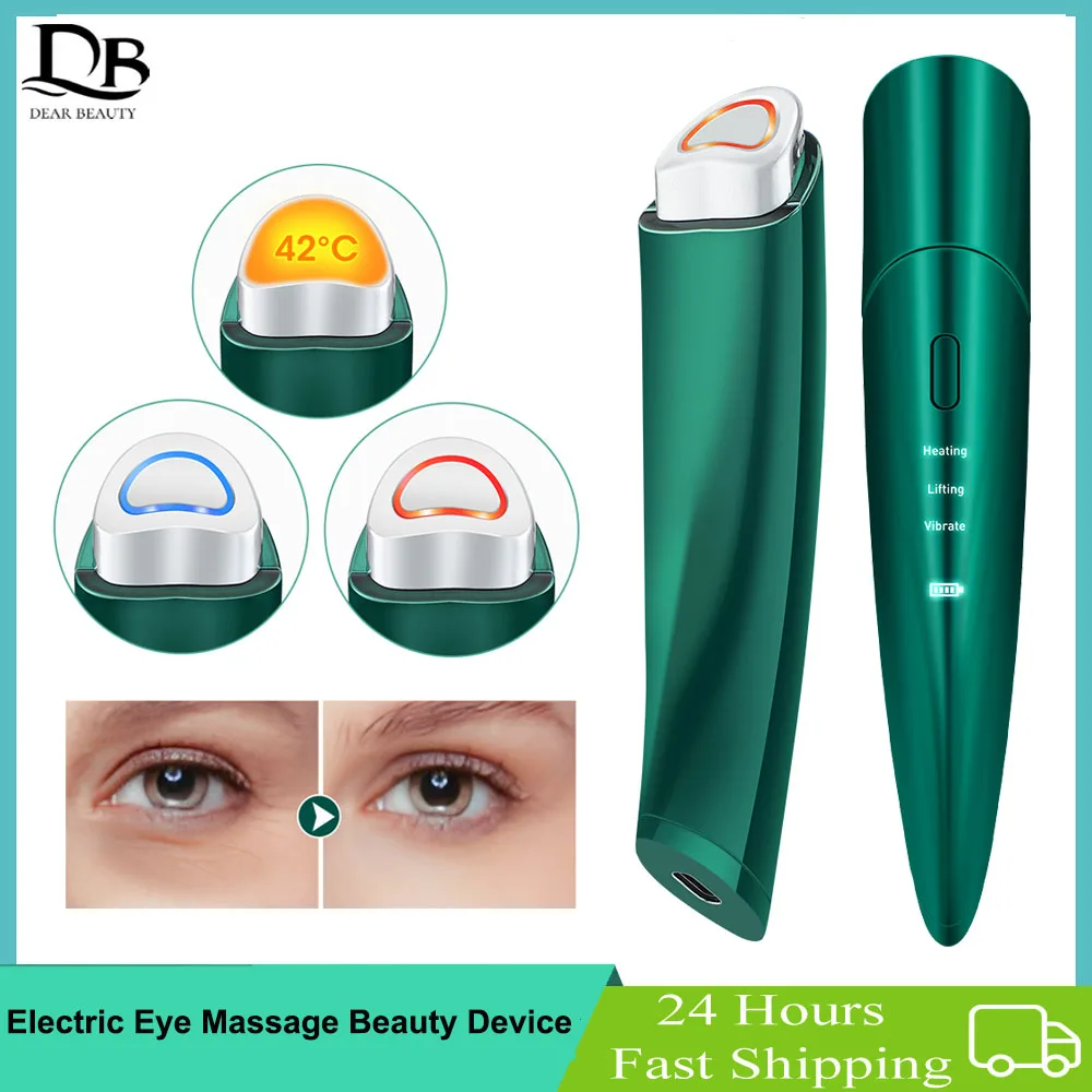 

EMS Electric Eye Massage Device Hot Compress Vibration Face Eye Massager Pen Removal Wrinkle Dark Circles Puffiness Anti Aging