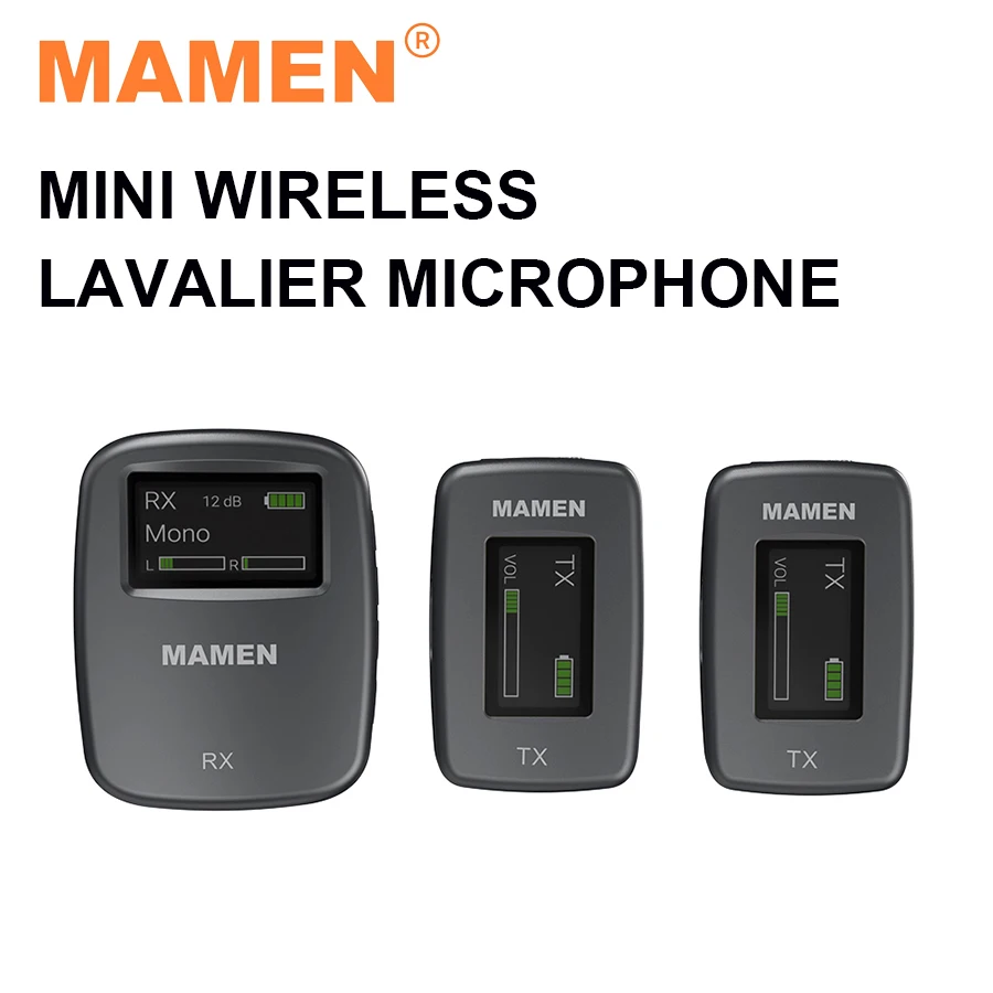 MAMEN Mini Wireless Lavalier Microphone System 50M Transmission Vlog Equipment for SLR Camera Smartphone Live Streaming Record
MAMEN Mini Wireless Lavalier Microphone System 50M Transmission Vlog Equipment for SLR Camera Smartphone Live Streaming Record
