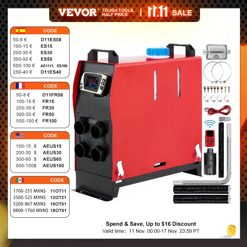 VEVOR 2 5 8KW Parking Heater 12V Diesel Air Heater Plateau Version With LCD Switch Truck Bus RV Boat Car Diesel Vehicles Heating
VEVOR 2 5 8KW Parking Heater 12V Diesel Air Heater Plateau Version With LCD Switch Truck Bus RV Boat Car Diesel Vehicles Heating