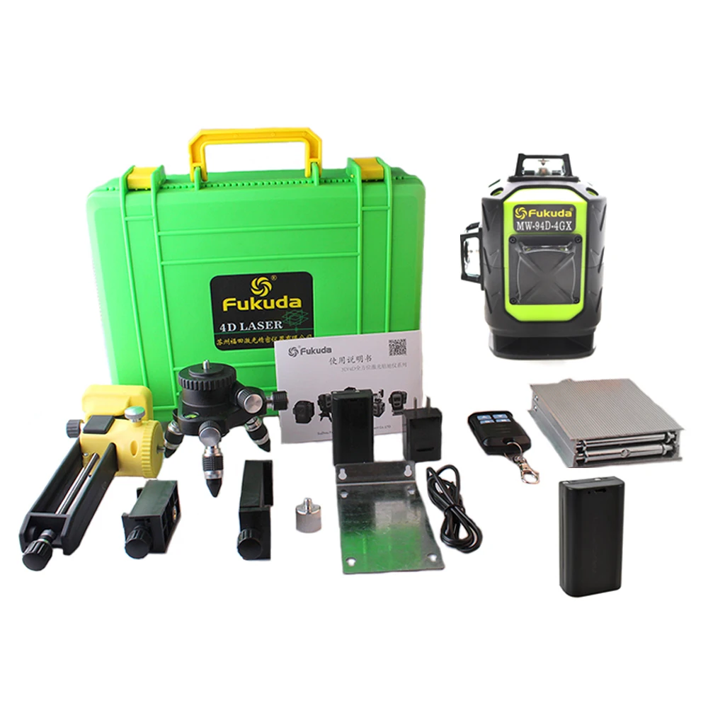 2pcs 4000MAH Battery Fukuda 16 Line 4D laser level Sharp green 515NM Beam 360 Vertical And Horizontal Self-leveling Cross
2pcs 4000MAH Battery Fukuda 16 Line 4D laser level Sharp green 515NM Beam 360 Vertical And Horizontal Self-leveling Cross