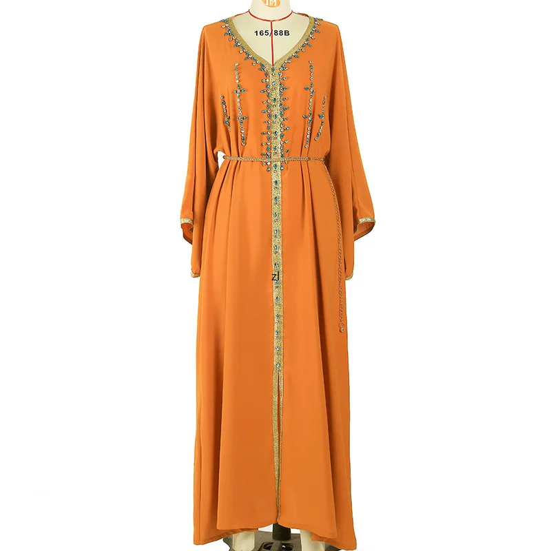Eid Party Kaftan Moroccan Evening Caftan Women Handsewn Diamonds Muslim Belt Long Dress Dubai Ramadan Abaya Wedding Gown Green
Eid Party Kaftan Moroccan Evening Caftan Women Handsewn Diamonds Muslim Belt Long Dress Dubai Ramadan Abaya Wedding Gown Green