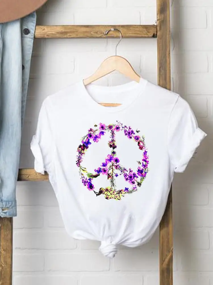 Новинка, стильные женские футболки с коротким рукавом Peace Love, футболка с графическим рисунком, летняя повседневная женская модная футболка, ...
Новинка, стильные женские футболки с коротким рукавом Peace Love, футболка с графическим рисунком, летняя повседневная женская модная футболка, ...