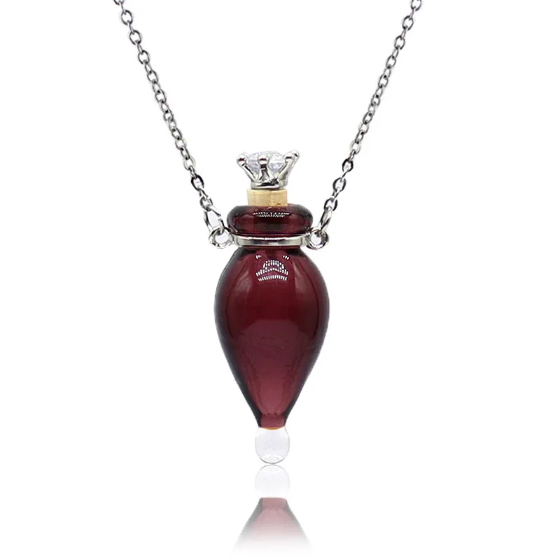 Vintage Magic Glass Pendant Water Drop Crown Stopper Perfume Essential Oil Wish Bottle Women's Sweater Chain Fragrance Necklaces
Vintage Magic Glass Pendant Water Drop Crown Stopper Perfume Essential Oil Wish Bottle Women's Sweater Chain Fragrance Necklaces