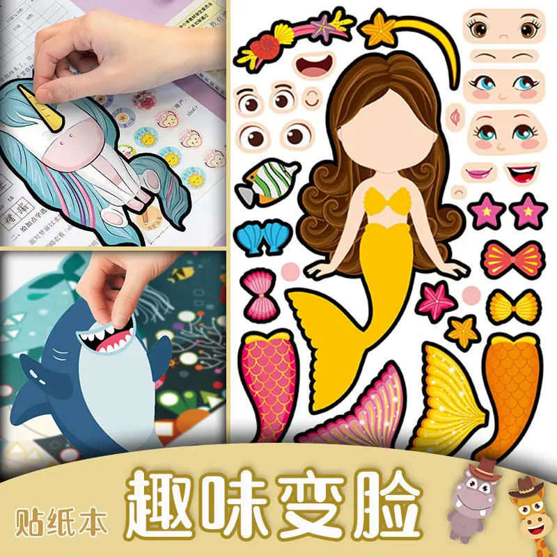 Fun face change for children 3-6 years old DIY handmade stickers decompress fun creative decorative hand ledger stickers
Fun face change for children 3-6 years old DIY handmade stickers decompress fun creative decorative hand ledger stickers