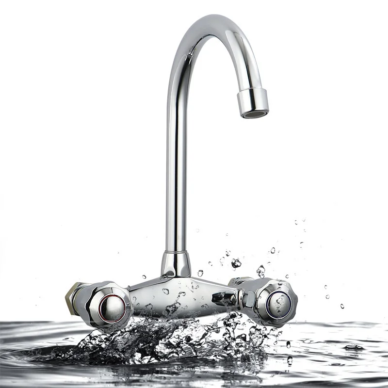Copper kitchen faucet kitchen faucet wall type double handle double control cold and hot
Copper kitchen faucet kitchen faucet wall type double handle double control cold and hot