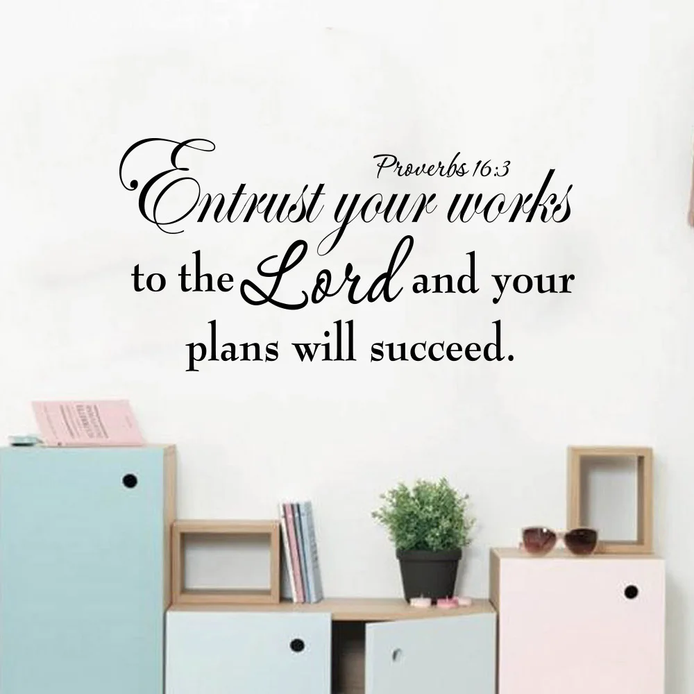 Proverbs 16:3 Bible Verse Wall Sticker Office Christian Lord Success Inspirational Quote Wall Decal Living Room Bedroom Vinyl
Proverbs 16:3 Bible Verse Wall Sticker Office Christian Lord Success Inspirational Quote Wall Decal Living Room Bedroom Vinyl