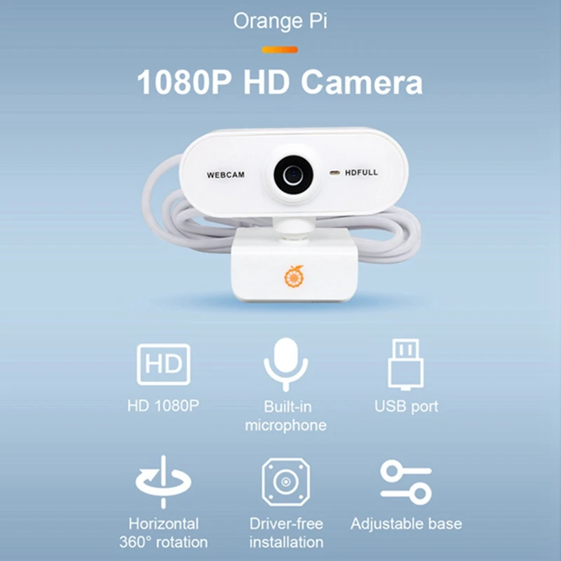 

For Orange Pi Camera 1080P HD 360° Horizontal Rotation 2MP With USB Interface Analogue Microphones For Win XP/7/8/10 IOS