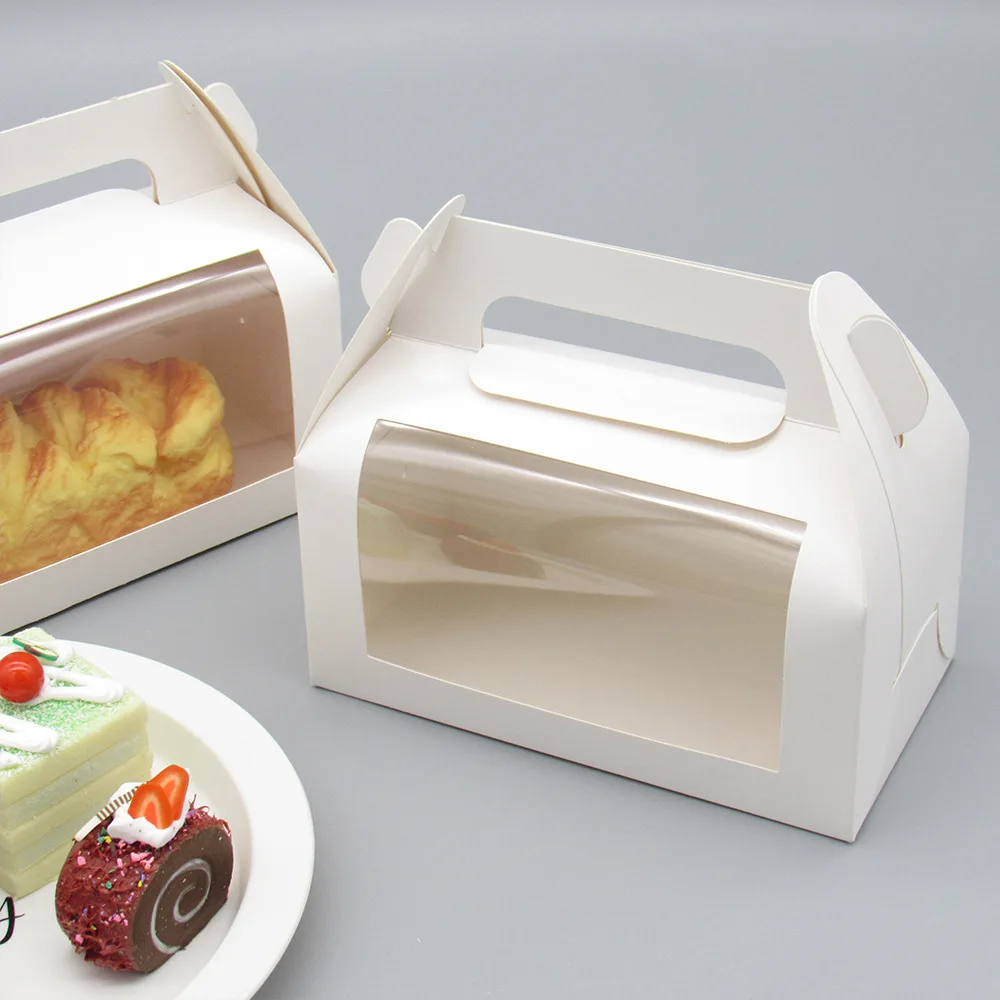 50pcs Portable Towel Cake Roll Packaging Box Transparent Window Box White Card PVC Bread Bakery Dessert Packaging Box
50pcs Portable Towel Cake Roll Packaging Box Transparent Window Box White Card PVC Bread Bakery Dessert Packaging Box