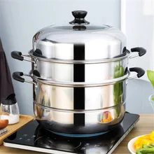Stainless Steel two Three layer Thick Steamer pot Soup Steam Pot Universal Cooking Pots for Induction Cooker Gas Stove steam pot