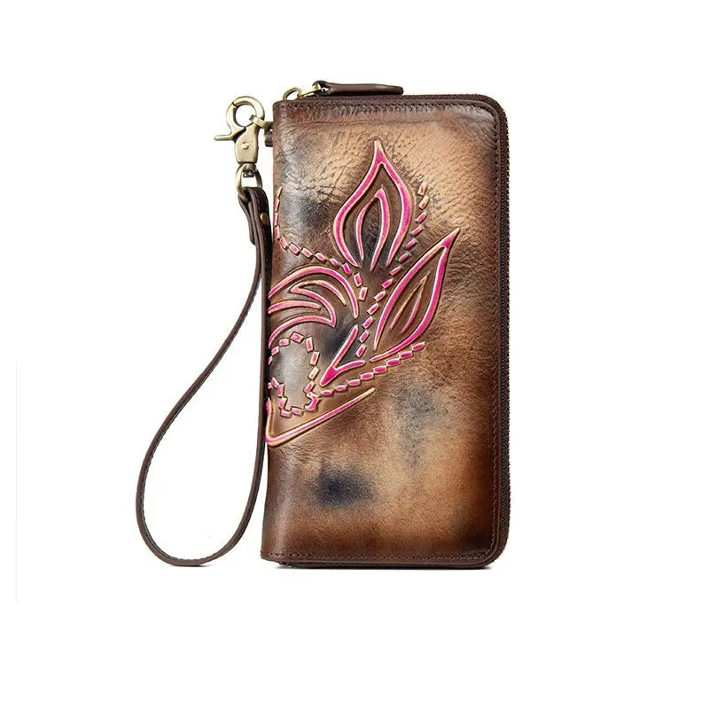 New Women's Retro Hand-painted Leather Jacket With Cow Leather Long Wallet Leather Handle Zipper Bag
New Women's Retro Hand-painted Leather Jacket With Cow Leather Long Wallet Leather Handle Zipper Bag