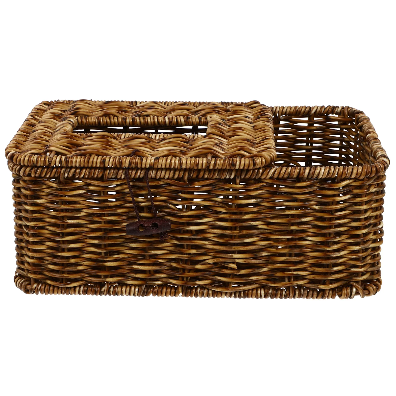 

Box Tissue Holder Napkin Cover Rattan Wicker Woven Paper Storage Basket Home Dispenser Square Facial Case Seagrass Decorative