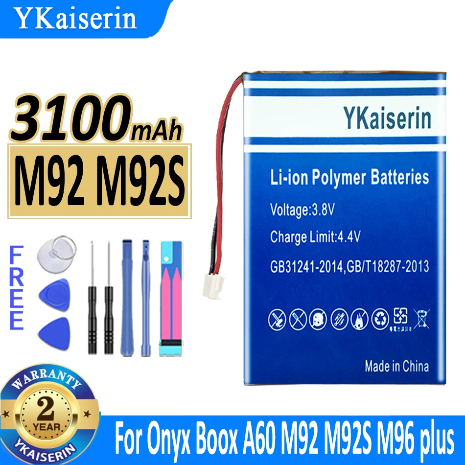 3100mAh YKaiserin Battery For Onyx Boox A60 M92 M92S M96 plus M96plus I62ML E-book Digital Batteries 
3100mAh YKaiserin Battery For Onyx Boox A60 M92 M92S M96 plus M96plus I62ML E-book Digital Batteries