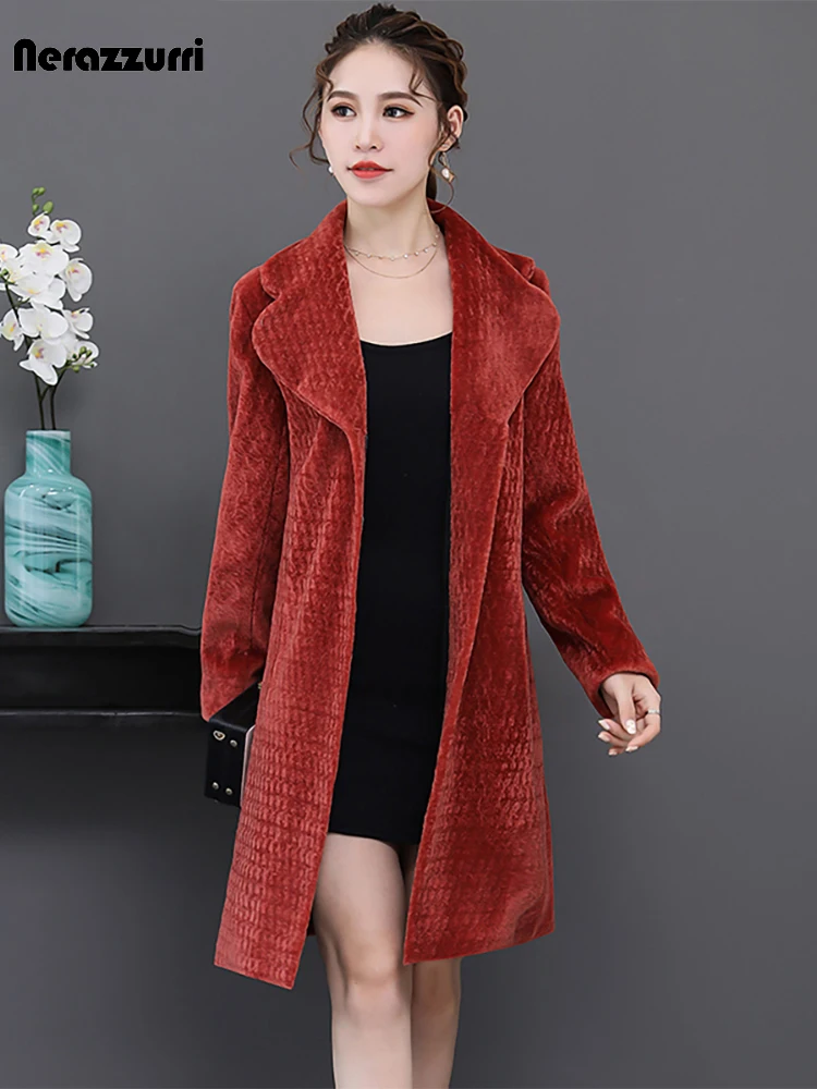 Зимняя Роскошная длинная теплая шуба Nerazzurri из натуральной овечьей шерсти с отворотом черная овчина Женская куртка в Корейском стиле модная верхняя одежда
Зимняя Роскошная длинная теплая шуба Nerazzurri из натуральной овечьей шерсти с отворотом черная овчина Женская куртка в Корейском стиле модная верхняя одежда