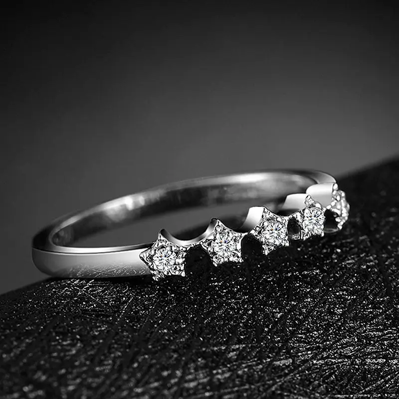 

Обручальное кольцо с натуральными бриллиантами 0,05ct SI/H, женское кольцо для годовщины вечерние НКИ, однотонное Белое золото 14 к