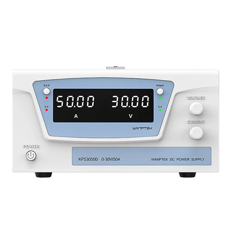 Wanptek KPS3050D Высокоточный регулируемый светодиодный двойной дисплей Импульсный источник питания постоянного тока 220 В 30 В/50 А
Wanptek KPS3050D Высокоточный регулируемый светодиодный двойной дисплей Импульсный источник питания постоянного тока 220 В 30 В/50 А