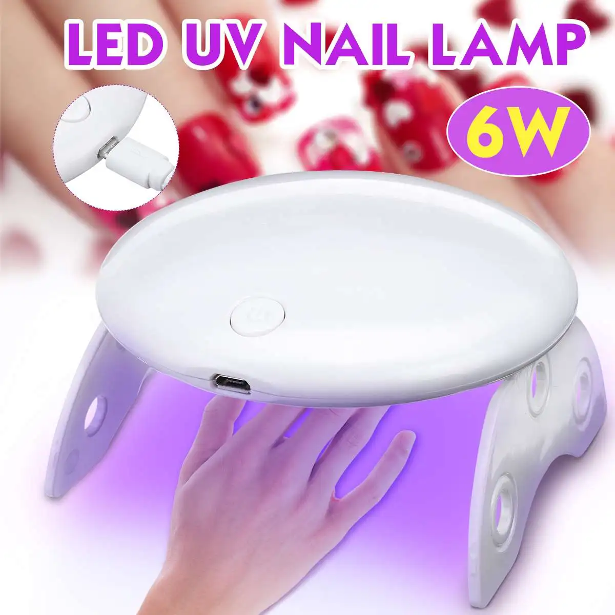 6W Mini Portable USB UV LED Nail Dryer Lamp Nail Quick Drying Manicure Machine Nail Art Equipment Auto Sensor Manicure Tools
6W Mini Portable USB UV LED Nail Dryer Lamp Nail Quick Drying Manicure Machine Nail Art Equipment Auto Sensor Manicure Tools