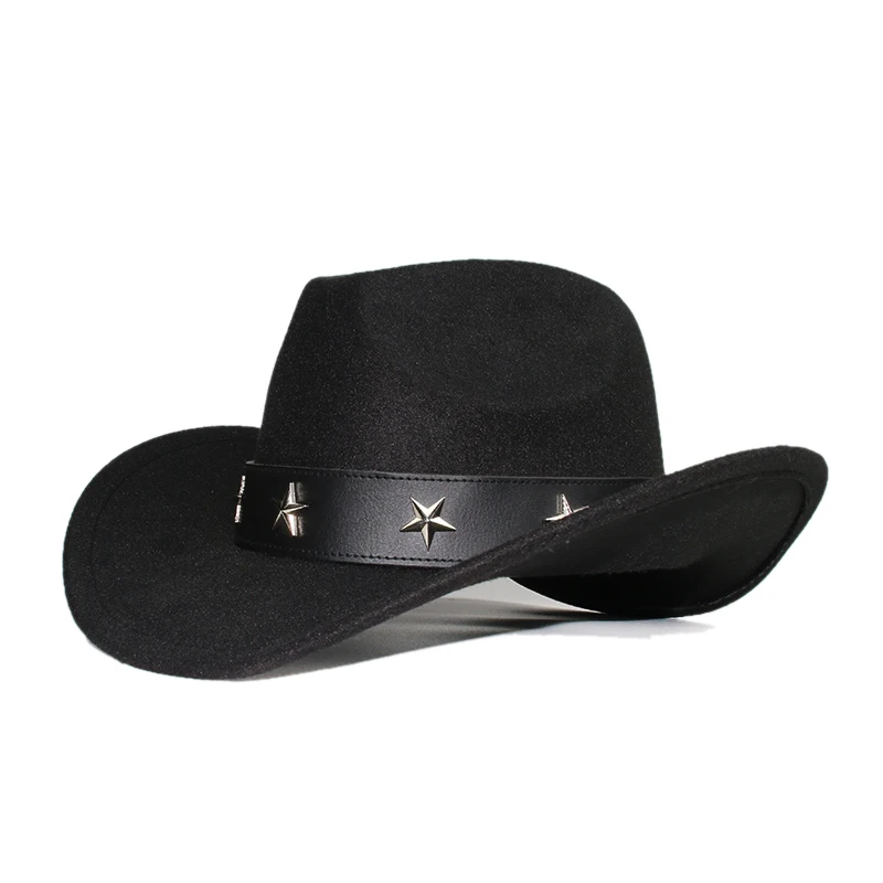 Retro Wide Star Leather Band Parent-child Women Men /Kid Child Wool Wide Brim Cowboy Western Hat Cowgirl Bowler Cap (54-57-61cm
Retro Wide Star Leather Band Parent-child Women Men /Kid Child Wool Wide Brim Cowboy Western Hat Cowgirl Bowler Cap (54-57-61cm