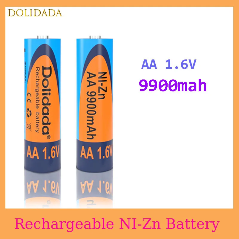 

4pcs AA1.6V 9900mAh Rechargeable Ni-Zinc Battery Replacement Battery for Toys Solar Lights Digital Cameras RC Cars USB Chargers