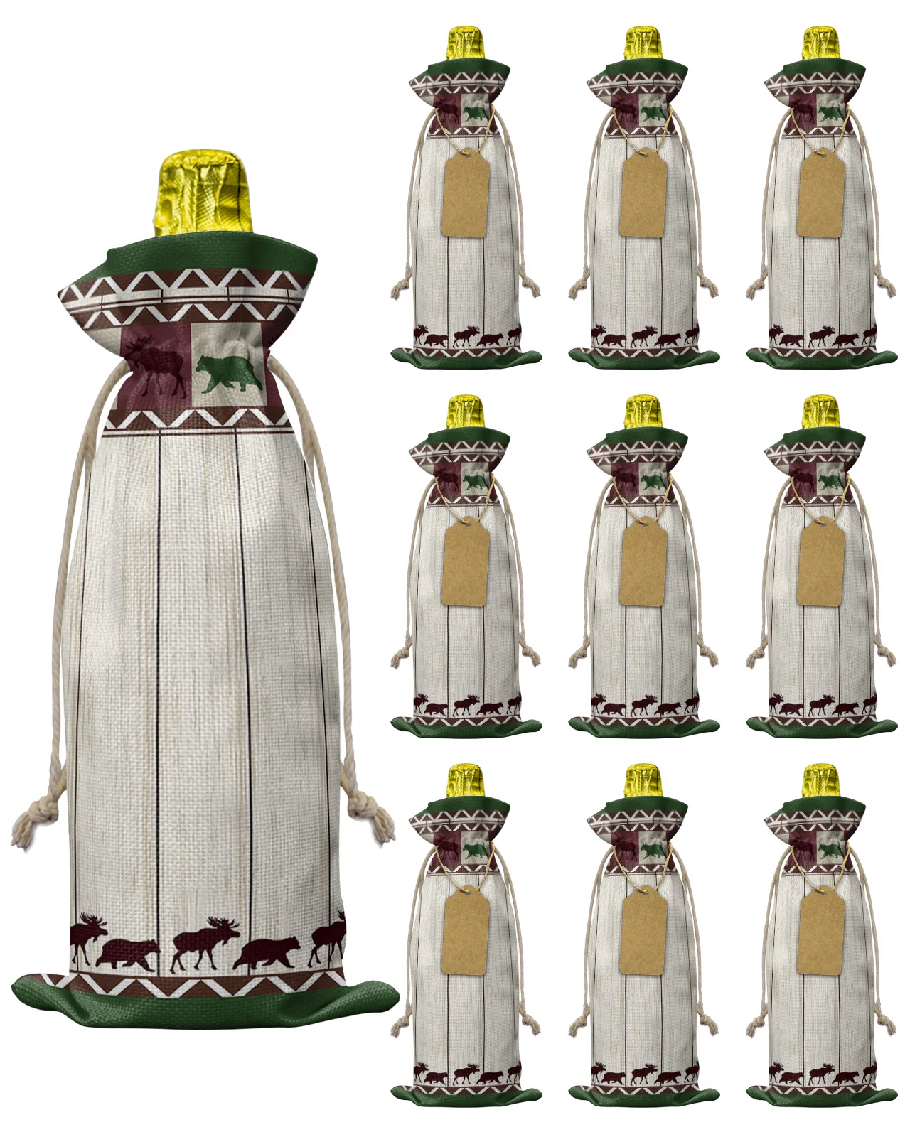 10 шт. осенний Медведь Олень Ретро сумка для винных бутылок с текстурой древесины со шнурком Свадебный Праздничный декор для вечеринки Чехлы...
10 шт. осенний Медведь Олень Ретро сумка для винных бутылок с текстурой древесины со шнурком Свадебный Праздничный декор для вечеринки Чехлы...