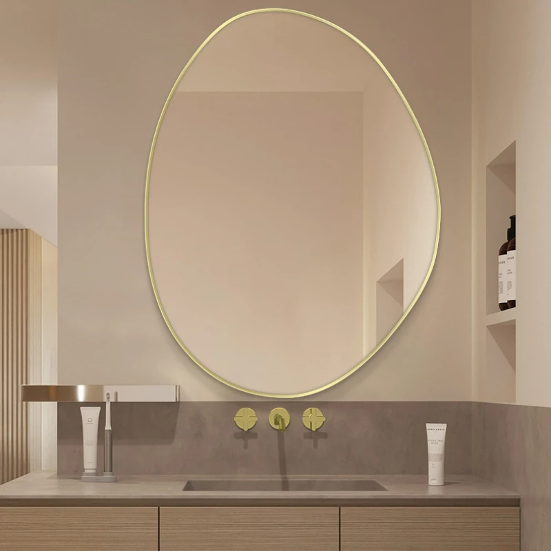 

Большое декоративное зеркало для ванной комнаты, настенное косметическое эстетическое декоративное зеркало, декоративное зеркало неправильной формы, домашний декор, гостиная, YY50DM