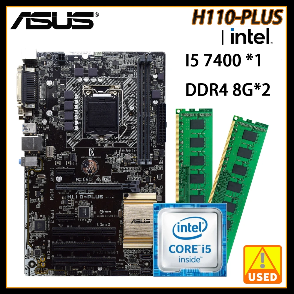 Материнская плата LGA 1151 ASUS H110-PLUS + I5 7400 + DDR4 8 ГБ * 2 Intel H110 Поддержка процессоров Core i3 i5 i7 32 Гб VGA DVI USB3.0 SATA3 ATX
Материнская плата LGA 1151 ASUS H110-PLUS + I5 7400 + DDR4 8 ГБ * 2 Intel H110 Поддержка процессоров Core i3 i5 i7 32 Гб VGA DVI USB3.0 SATA3 ATX