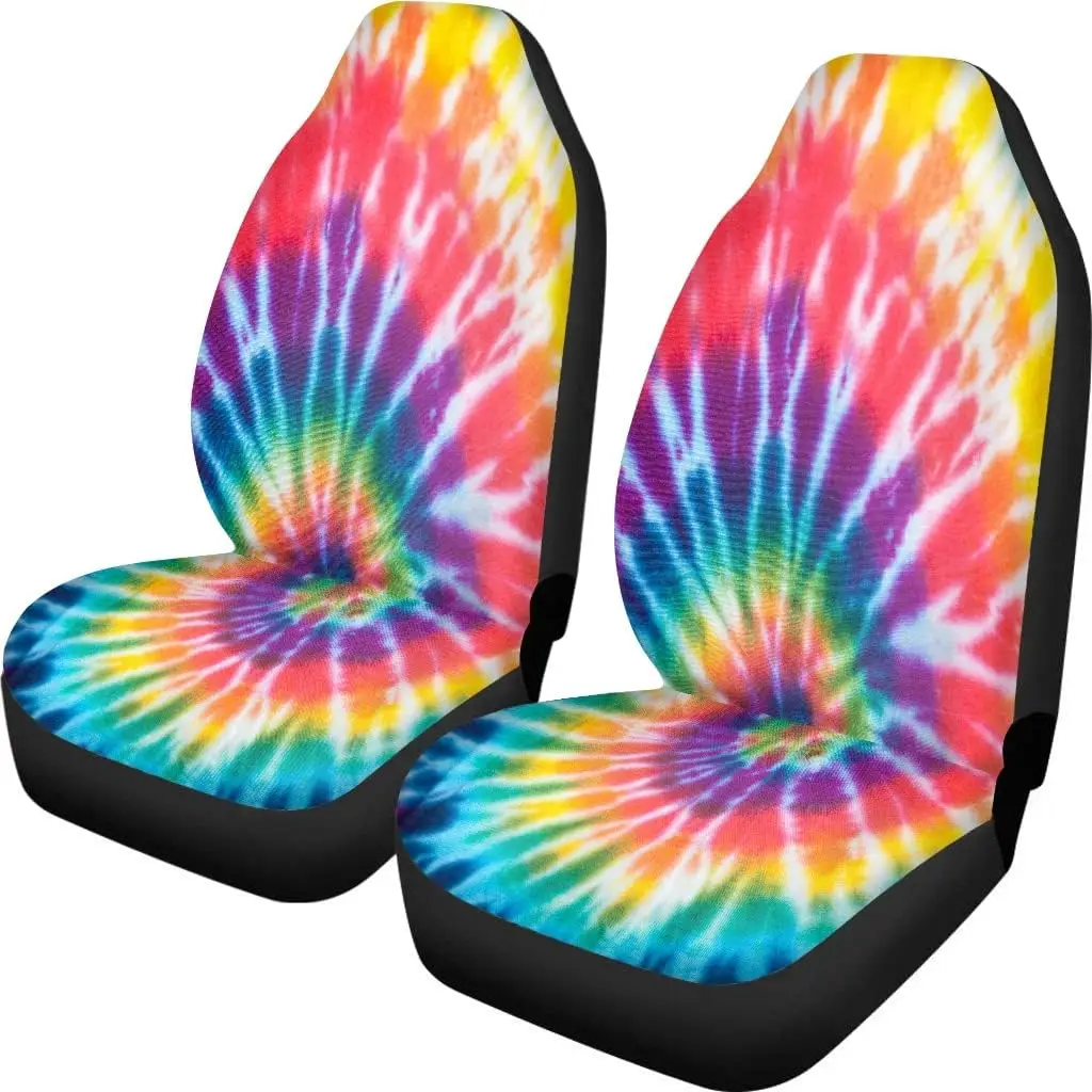 Vehicle Seat Cover Rainbow Colorful Tie Dye Fabric Spiral Green Purple Red Yellow Blue 2Pc Universal Front Seat Cover for Car
Vehicle Seat Cover Rainbow Colorful Tie Dye Fabric Spiral Green Purple Red Yellow Blue 2Pc Universal Front Seat Cover for Car