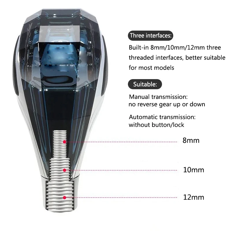 Новый СВЕТОДИОДНЫЙ модный модифицированный джойстик для головки переключения передач с кристаллами подходит для различных моделей
Новый СВЕТОДИОДНЫЙ модный модифицированный джойстик для головки переключения передач с кристаллами подходит для различных моделей